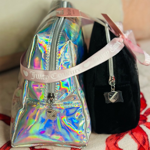 Juicy Couture Keep It Real 2 Piece Cosmetic Bag Makeup Bag Gift - Picture 3 of 5